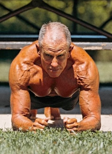 George Hood holding his plank in fine form