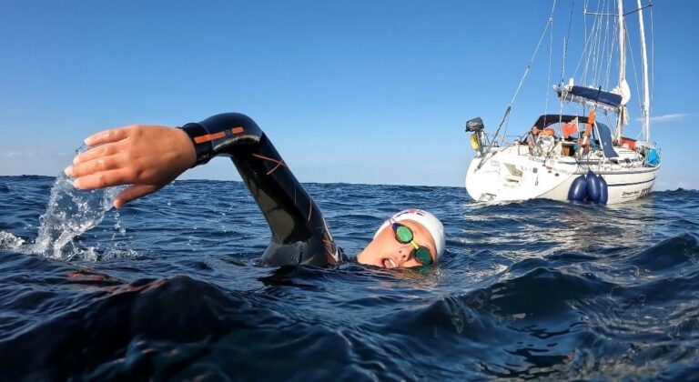 Jasmine during her ocean swim