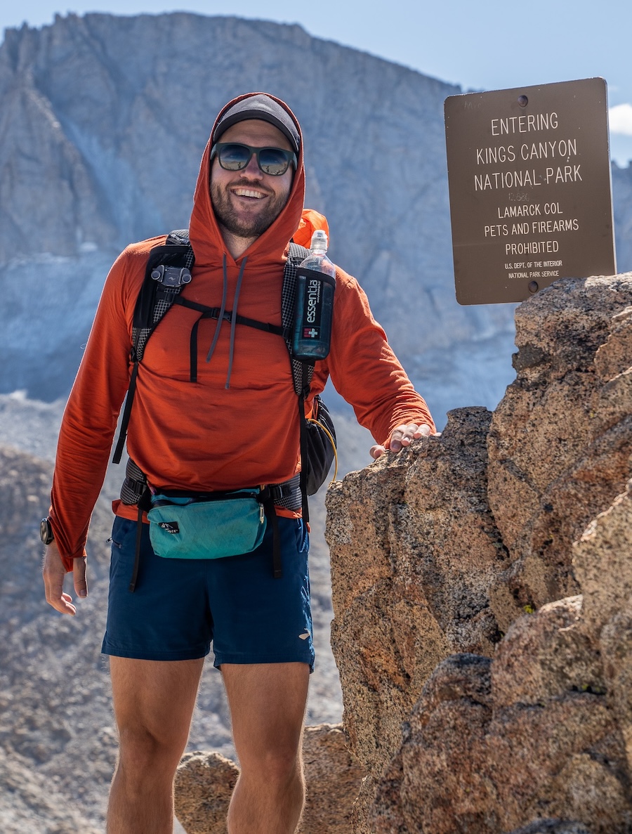 Tyler "Mac" Fox on trail in the mountains