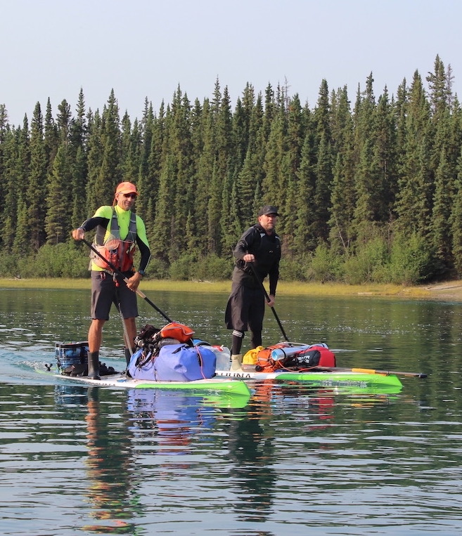 Scott paddling his SUP on the Yukon River