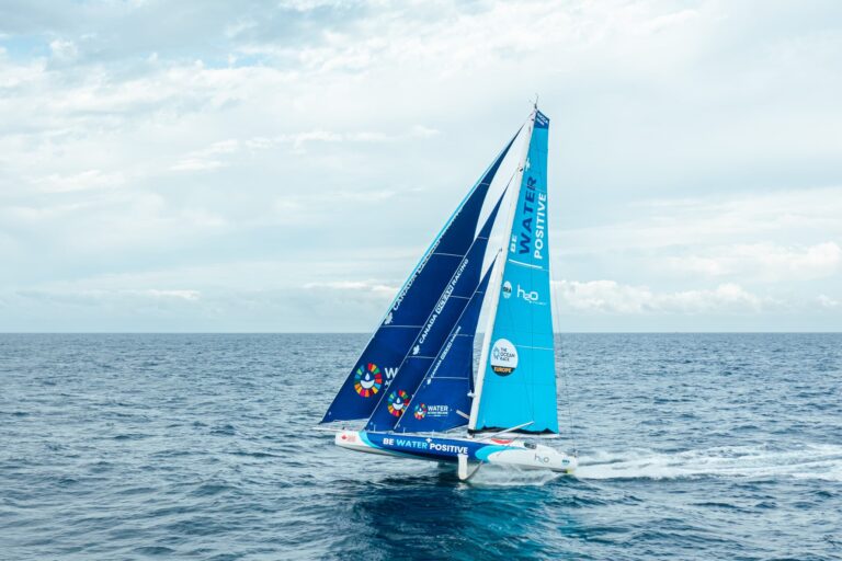 Canada Ocean Racing's sailboat under sail, foiling