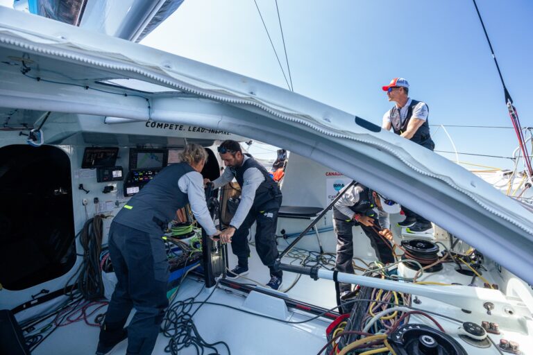 Cockpit of Canada Ocean Racing's sailboat