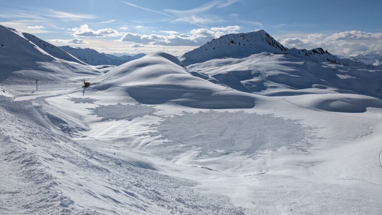 A completed snow drawing