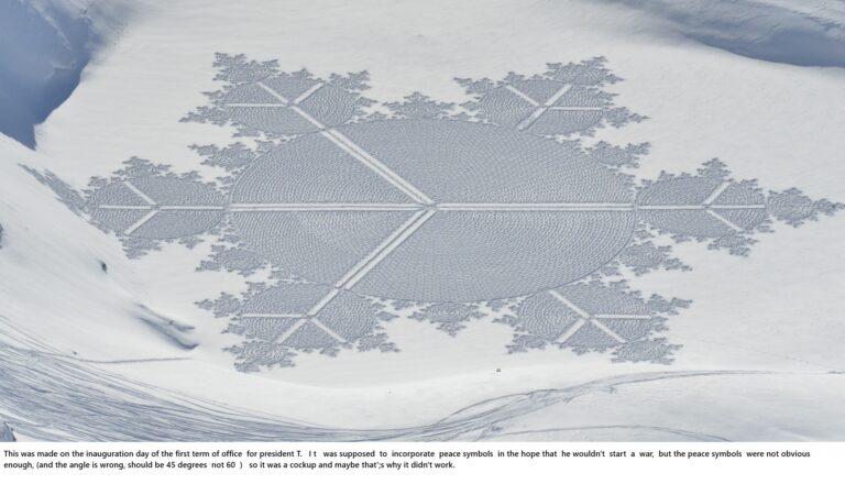 A completed snow drawing
