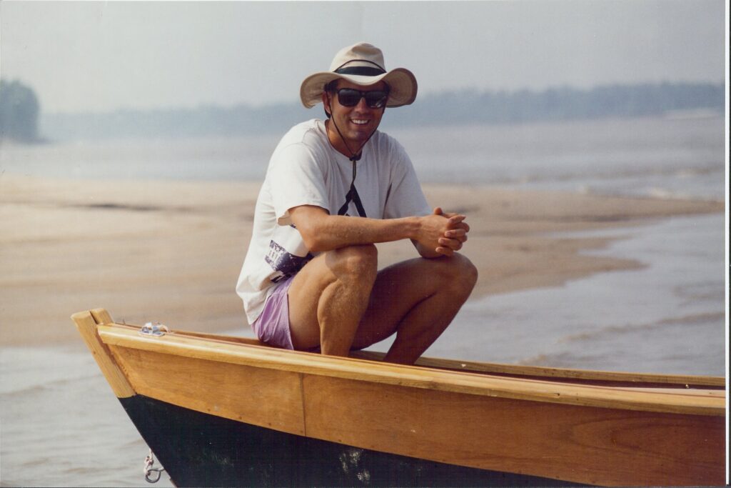 Captain aboard Carpe Diem on the Mississippi River