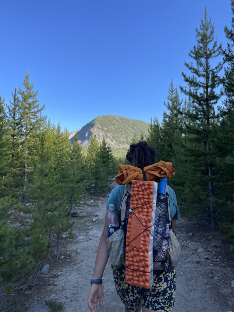 Grace from the back as she hikes