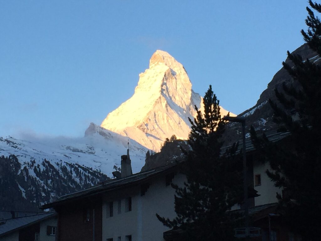 Sunshine reflecting off The Eiger.