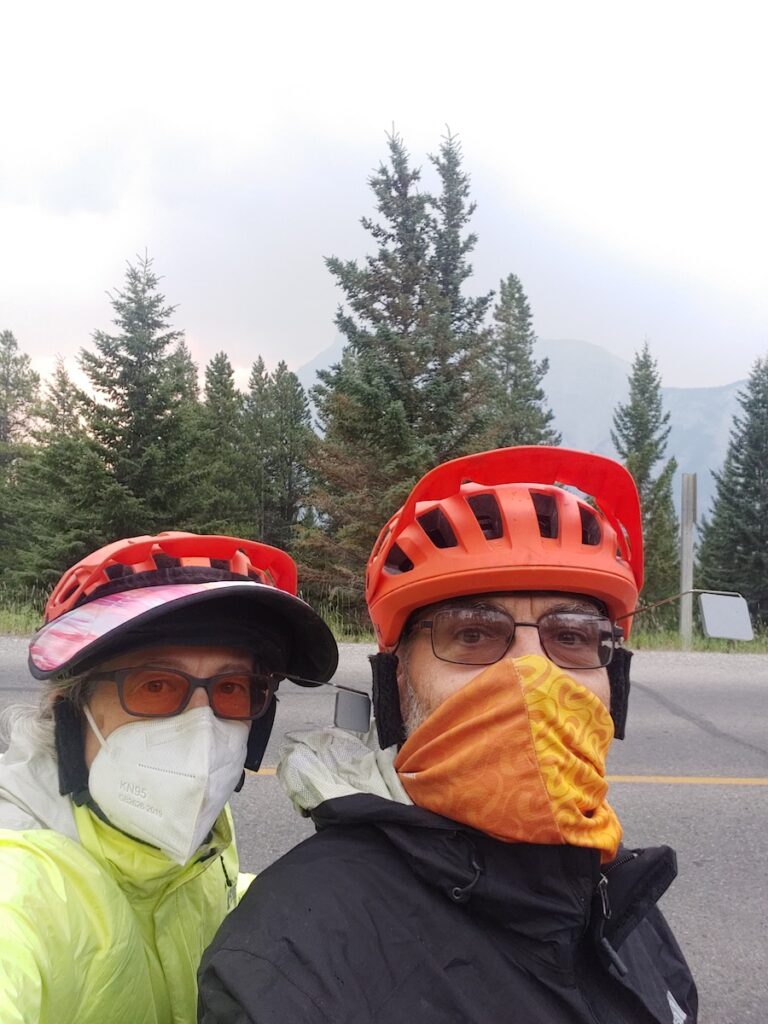 Trying to not breath the forest fire smoke