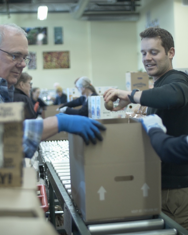 Ethan helping out at the food bank