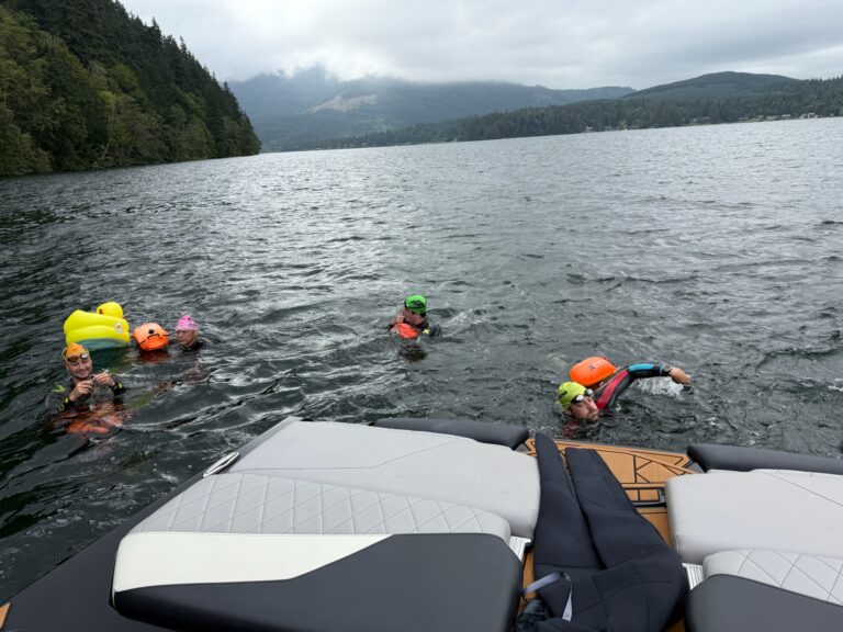 Middle of the lake during a 10-mile swim