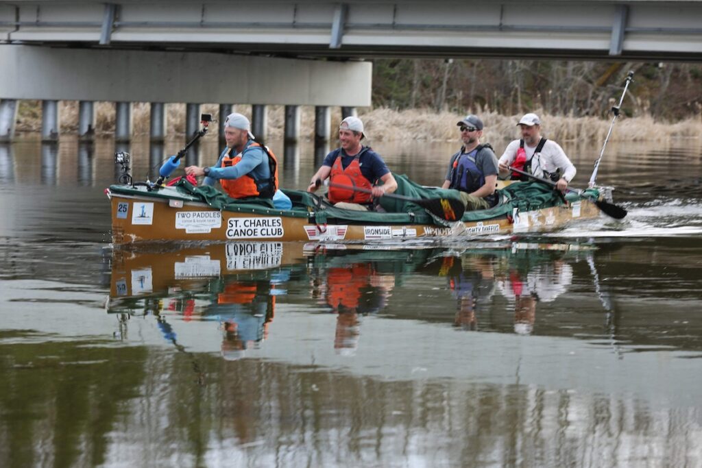 Paddling in calm water