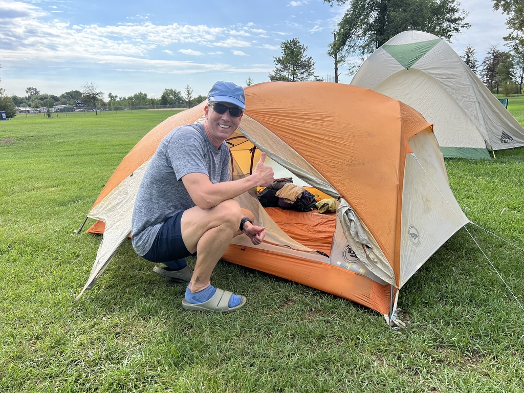 Dale pre-race by his tent