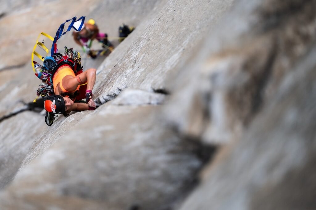 Climbing a big wall of Yosemite.