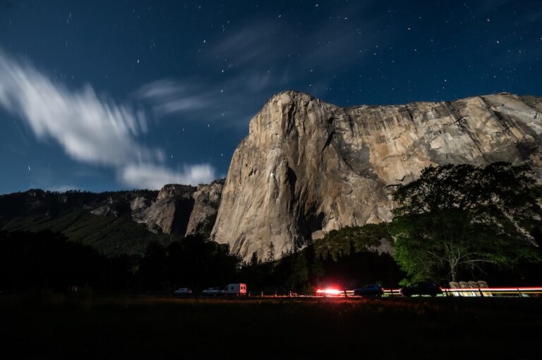 Night shot of El Capitan's big wall