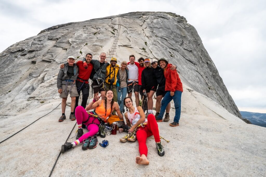 The 2 Yosemite Triple Crown climbers and their support team