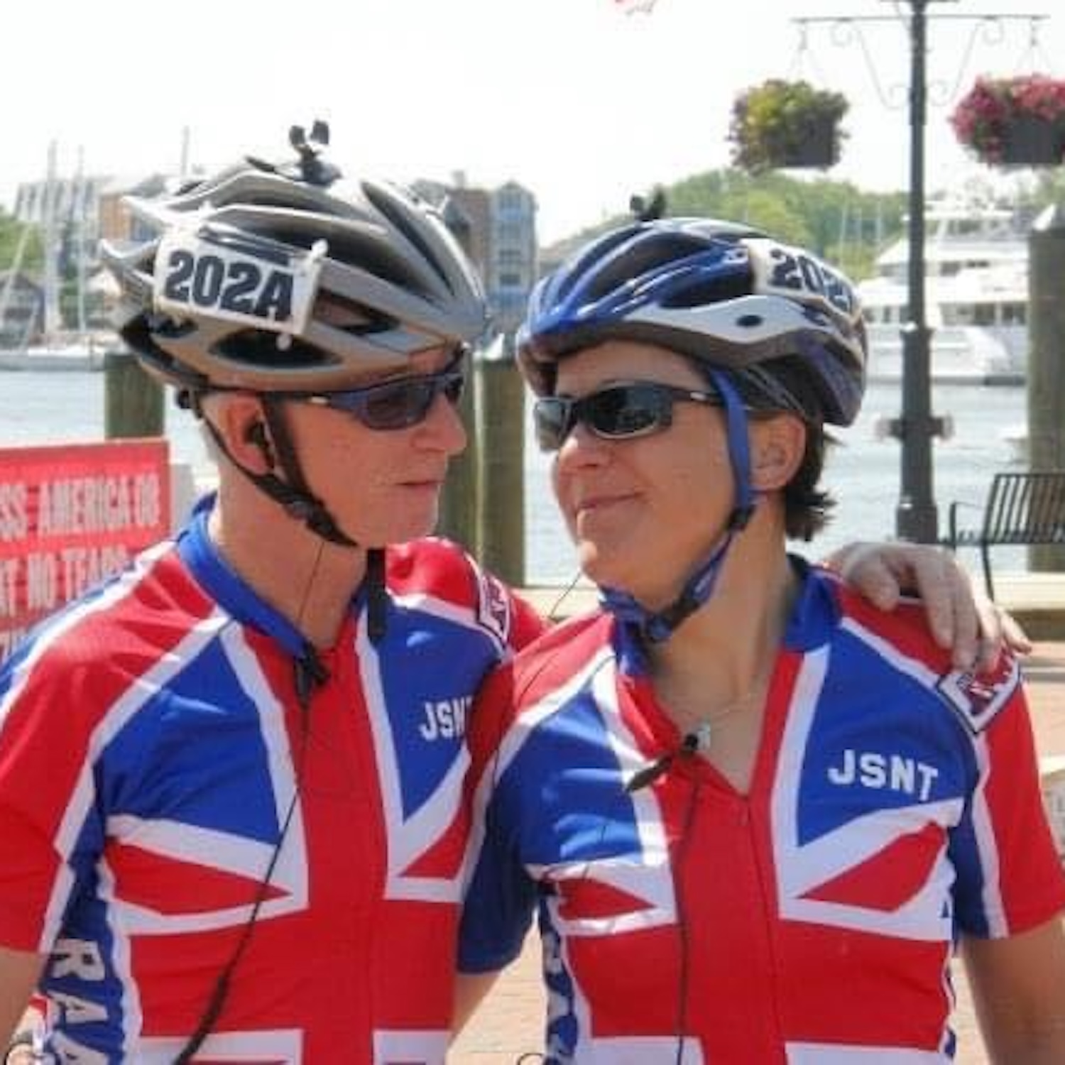 RAAM's British couple's team of Brian and Stacey after completing the race in 8 days 17 hours