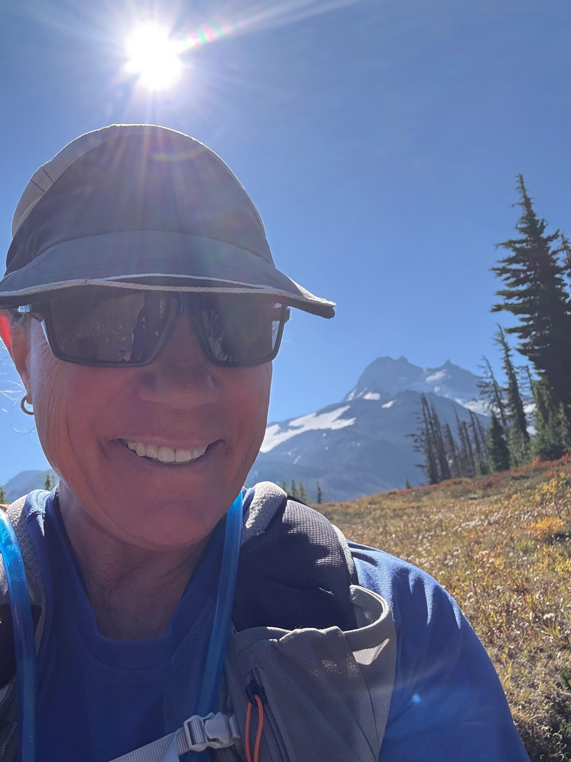 Terri Schneider in the mountains of her Pacific Crest Trail hike
