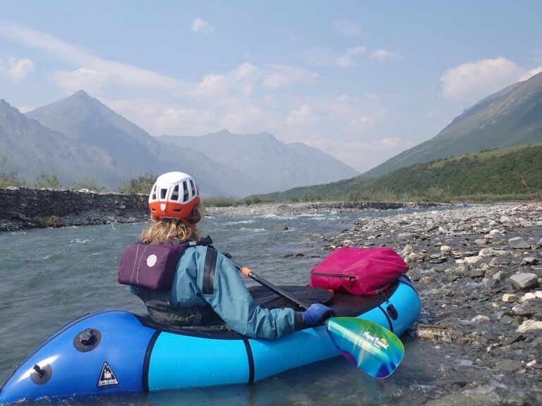 Floating down an Arctic river in a packraft
