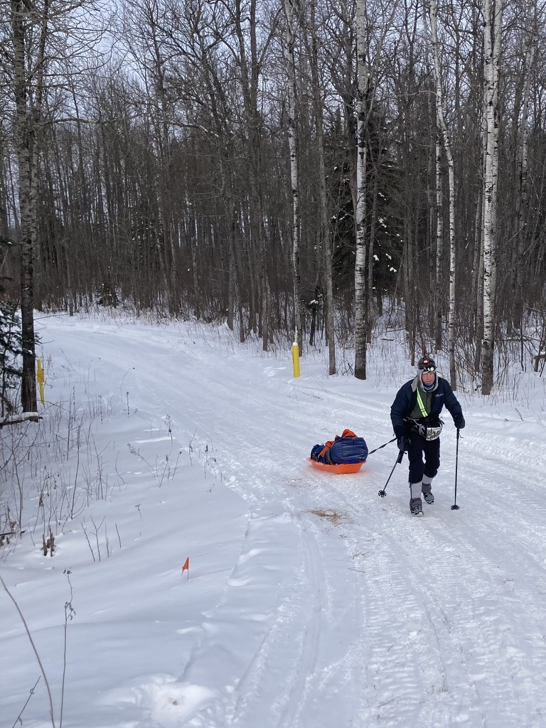 Me hiking in the woods just 12 miles from the finish line