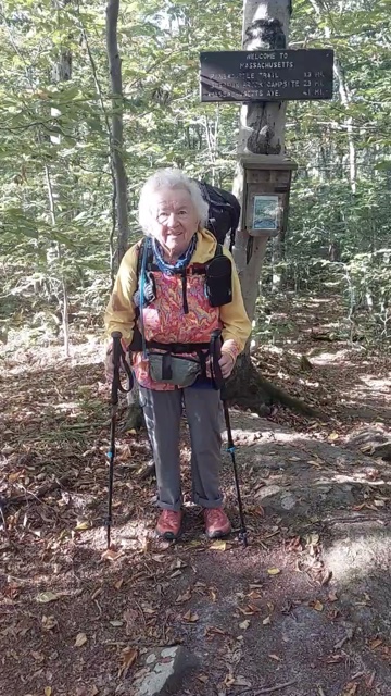 Betty at the completion of her Appalachian Trail thru-hike