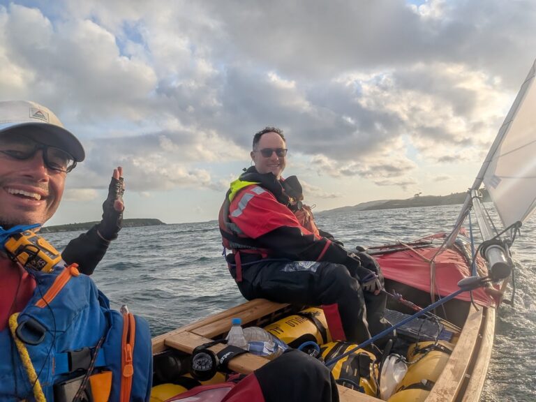 Rich aboard his canoe Ronan