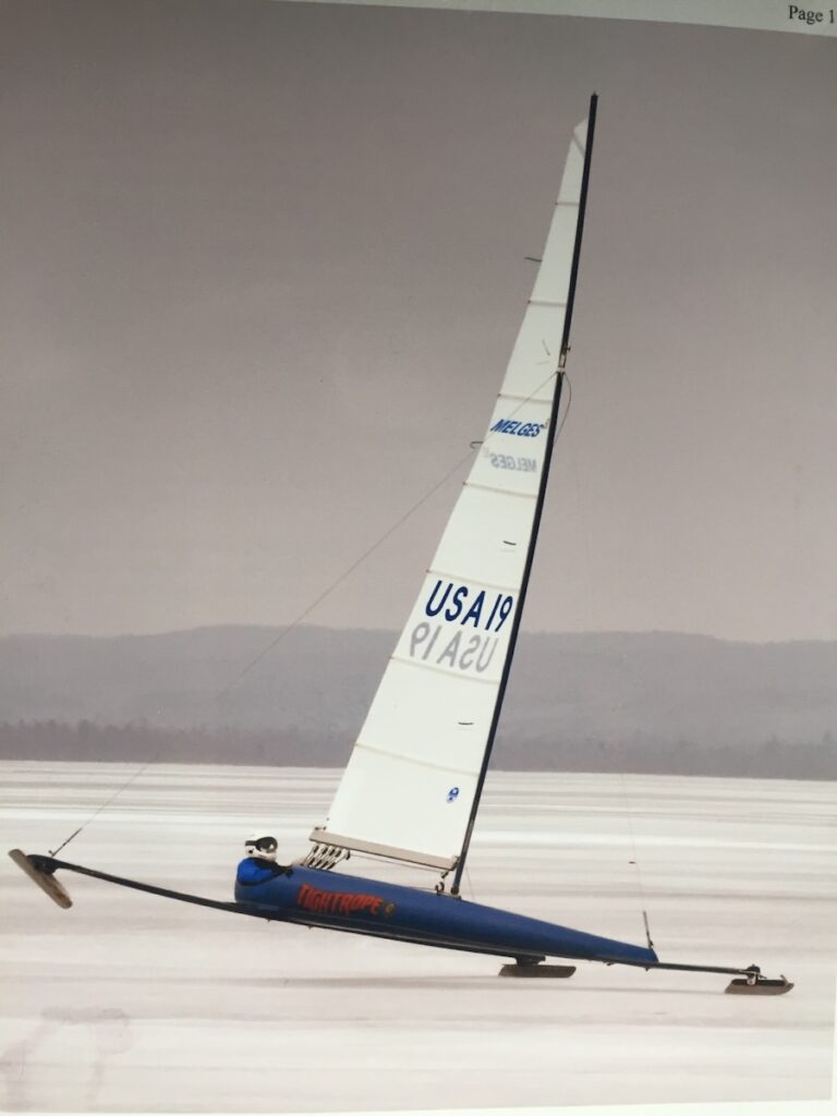 Sailing fast up on two runners