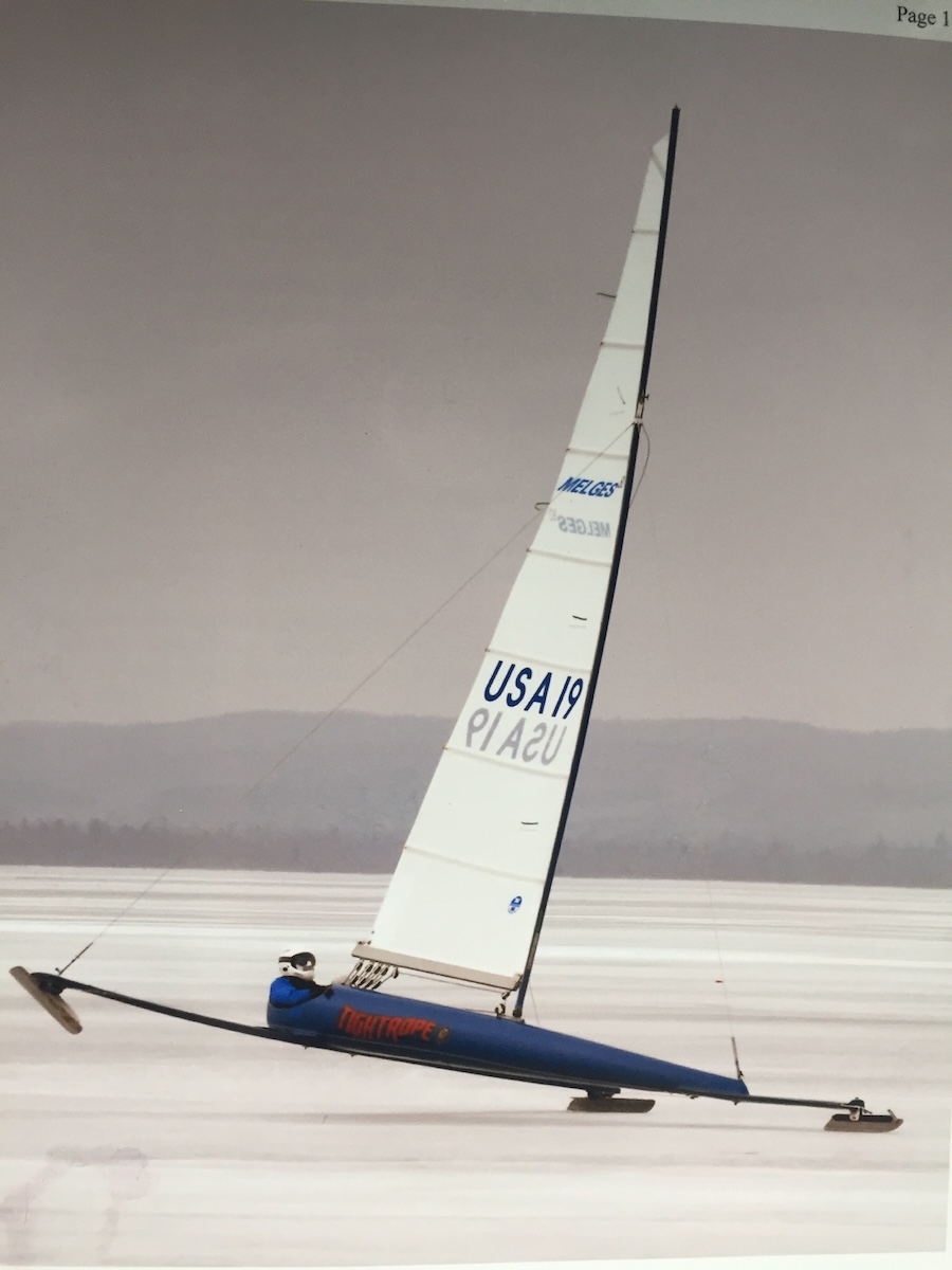 Sailing fast up on two runners
