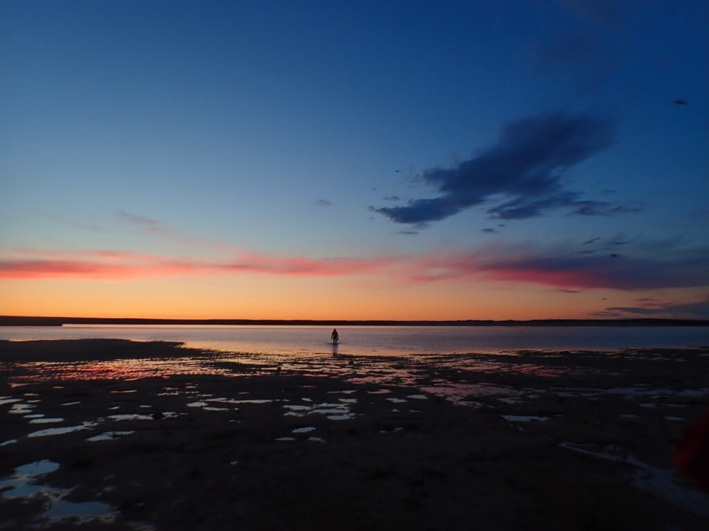 Arctic evening sky over lake
