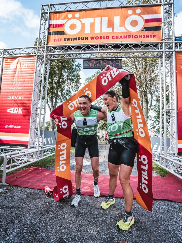 Johan and Hanna at the Otillo world championship finish line
