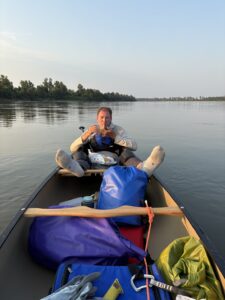 Enjoying a floating dinner on the Missouri River