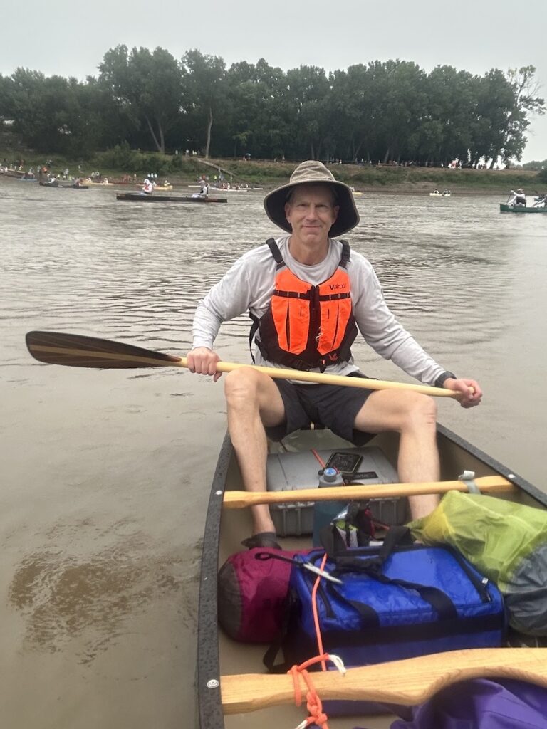 Your host in his canoe awaiting the race start.