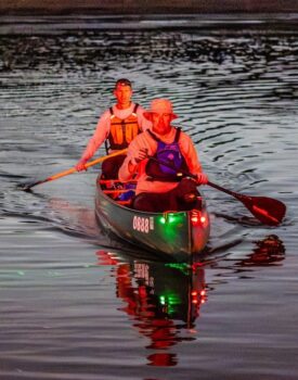 Your host and paddle pal arriving at the MR340 finish line