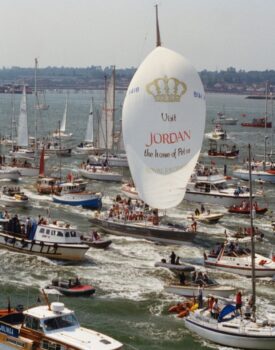 The sailboat "Maiden" completing the Whitbread Around the World Race